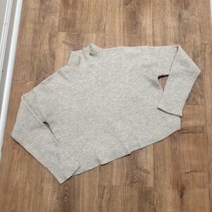 BP | Women's Cream Beige Ribbed Mock Neck Cozy Stretch Knit Pullover Sweater, XS